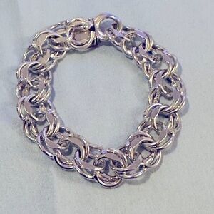 Sterling Silver Vintage GJI Designer Charm Bracelet 7 1/2"‎ long.